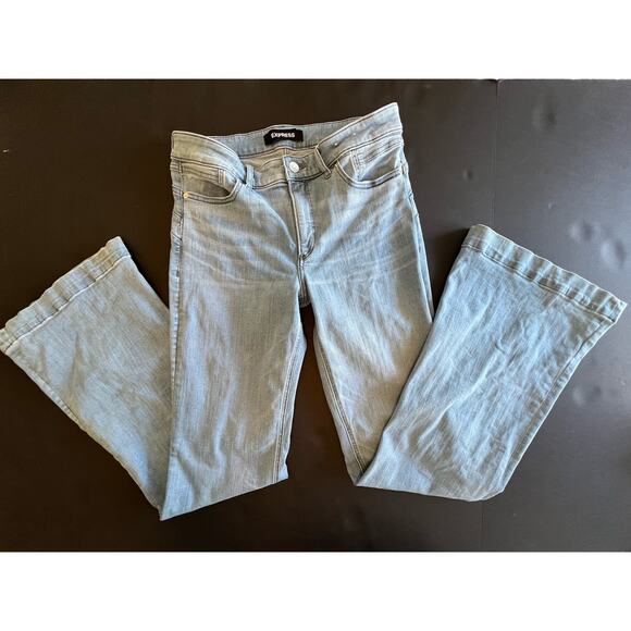 Express Flare Mid Rise Women’s Jeans Size 12 Long Denim Perfect Lift Stretch 12L - Picture 3 of 8